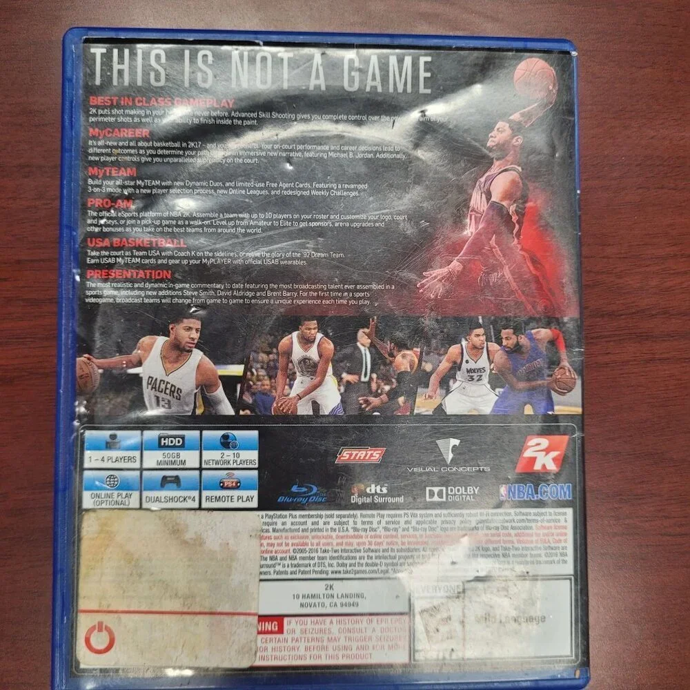 NBA 2K17 PS4 Game With Case‎ Featuring Paul George